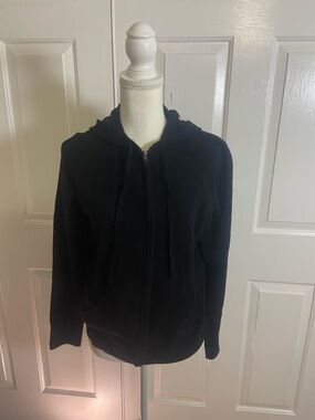 J.Crew 100% Cashmere Black Zip Up Hoodie Medium